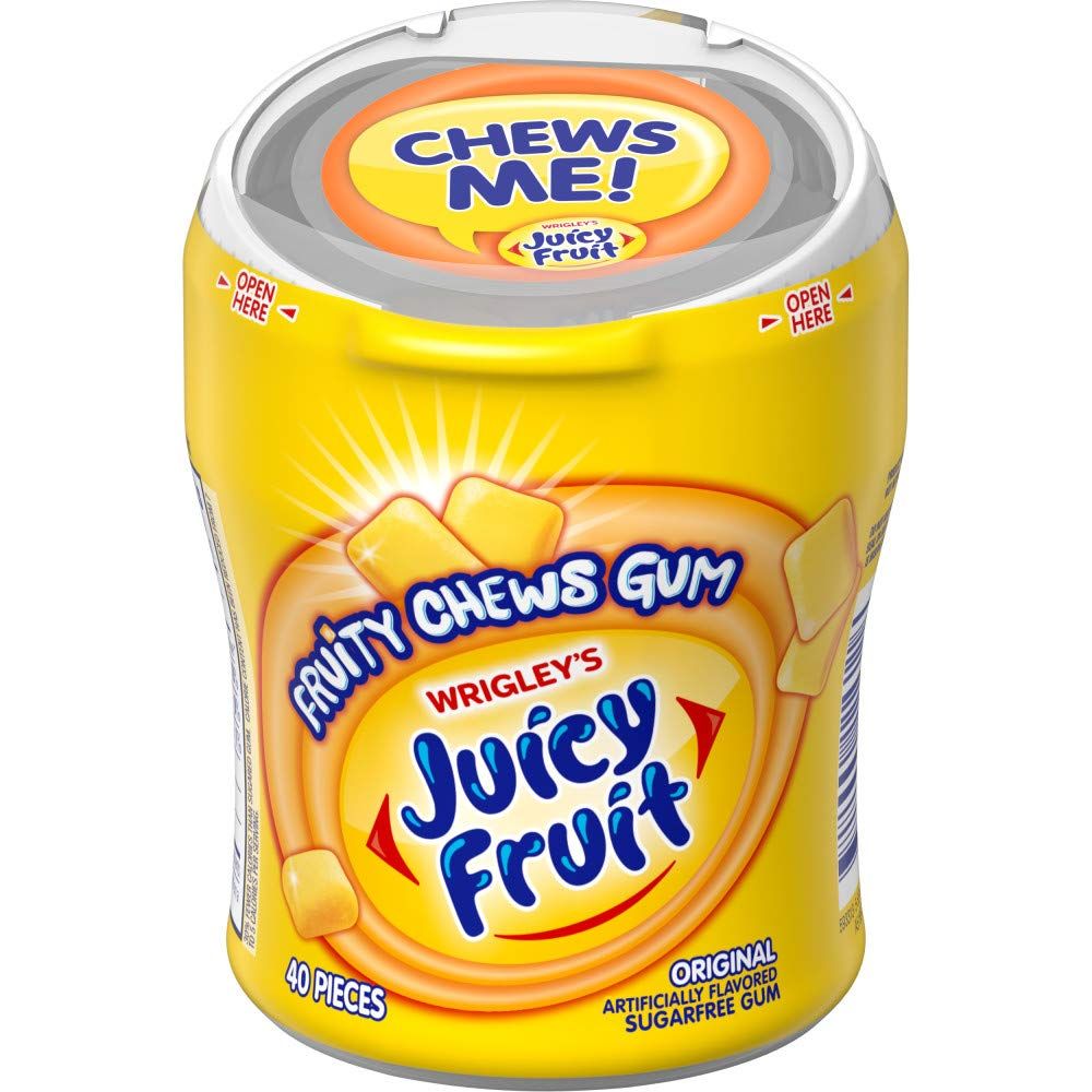 JUICY FRUIT Fruity Chews Original Sugarfree Gum, 40 Piece Bottle