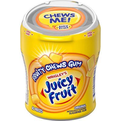 JUICY FRUIT Fruity Chews Original Sugarfree Gum, 40 Piece Bottle