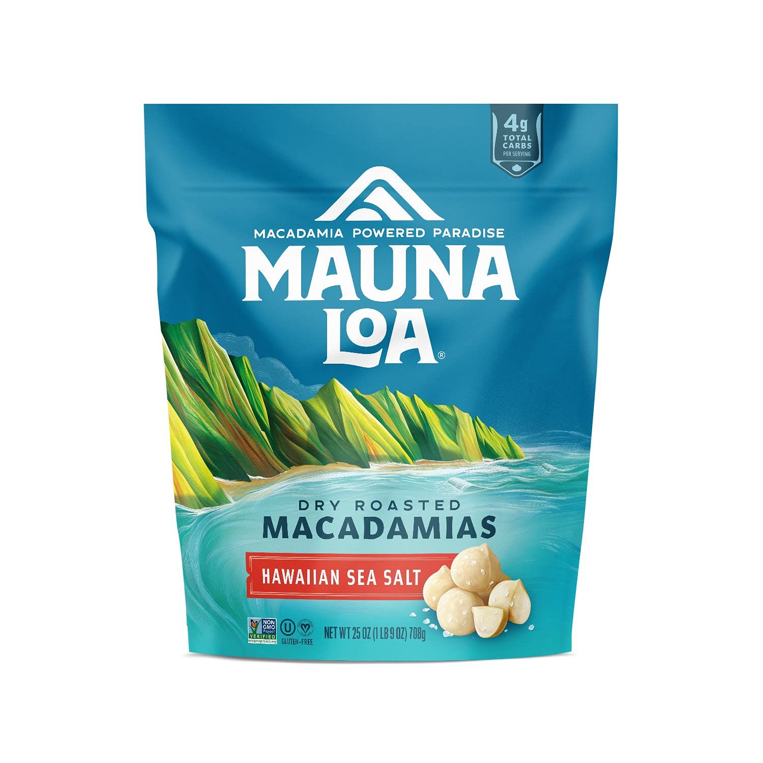 Mauna Loa Premium Roasted Macadamia Nuts, Sea Salt Flavor, 20 Oz Bag (Pack of 1)