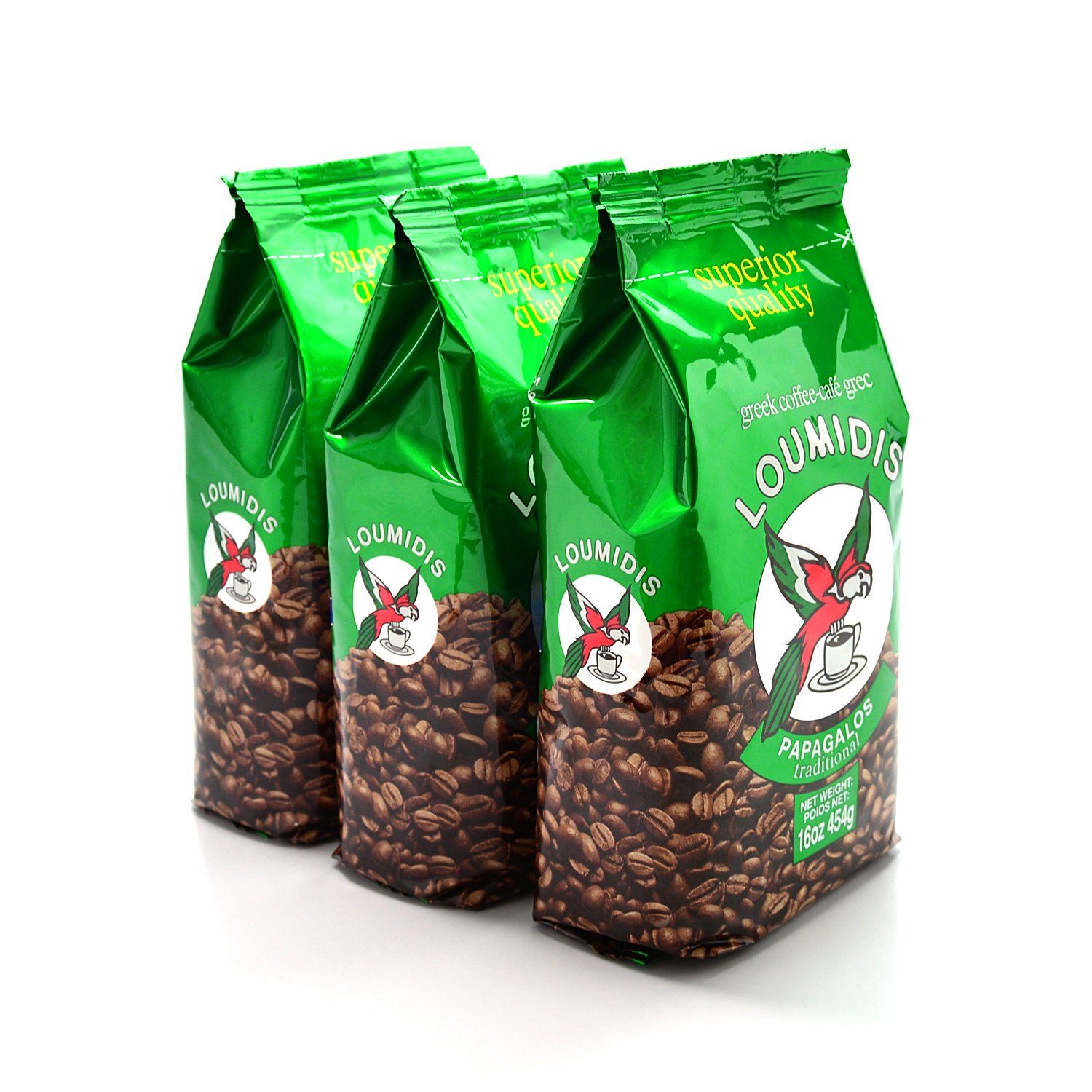 Papagalos Loumidis Ground Coffee, 16 Ounce - Pack of (3) PCS