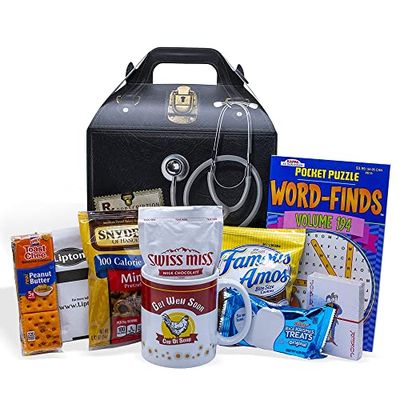 Get Well Soon Gift Package | Sick Care Package for Men and Women | After Surgery Gifts in Unique Doctor Box | Get Well Gifts with Snacks &amp; Games | Thinking Of You Gift Basket | Nikki&#39;s Gift Baskets