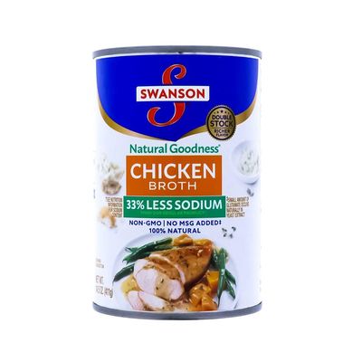 Swanson Natural Goodness Chicken Broth 33 Percent Less Sodium 14.5 Ounce (Pack of 6)