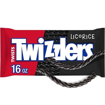 TWIZZLERS Twists Licorice Flavored, Low Fat Candy Bags, 16 oz (12 Count)