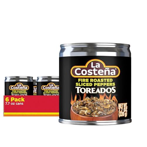 La Costea Sliced Serranos Toreados (Fire Roasted Serranos) 7.7 oz (6-Pack)