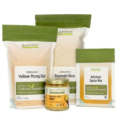 Banyan Botanicals Kitchari Kit - Organic Yellow Mung Dal, Basmati Rice, Kitchari Spice Mix &amp; Ghee to Make Kitchari - for Ayurvedic Cleanses &amp; Digestive Resets - Non GMO Sustainably Sourced Vegetarian