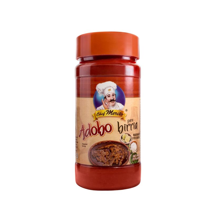 Chef Merito Birria Marinade | Authentic Mexican Flavor | 14-15 Uses | Add Water or Broth | Mild Heat | Perfect for Birria Tacos &amp; Stews | Made in USA | Trusted Since 1985 |