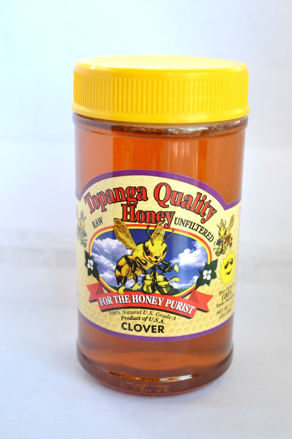 1lb Topanga Quality Honey (Clover Floral Source) Raw, Unfiltered, Unpasturized, All Natural, Kosher