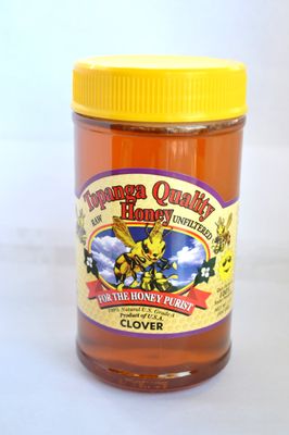 1lb Topanga Quality Honey (Clover Floral Source) Raw, Unfiltered, Unpasturized, All Natural, Kosher
