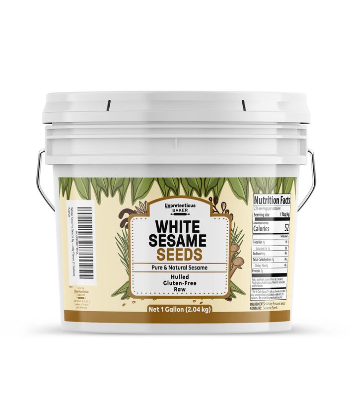 Unpretentious White Sesame Seeds, 1 Gallon, Hulled, Natural, Mild Nutty Flavor