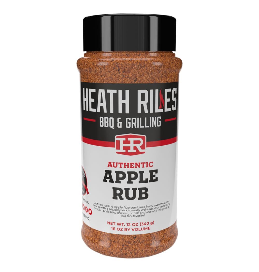 Heath Riles BBQ Rub - Apple BBQ Seasoning Rub, Champion Pitmaster Recipe, Legendary BBQ Rubs For Smoking &amp; Grilling, 70+ BBQ Championships, 12 oz.