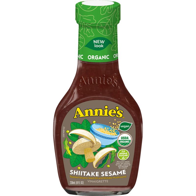 Annie&#39;s Organic Shiitake Sesame Vinaigrette Salad Dressing, Vegan, Non-GMO, 8 fl oz
