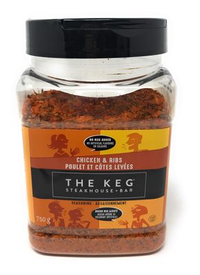 The Keg Chicken &amp; Ribs Seasoning - 750 Gram Reusable Container, Product of Canada