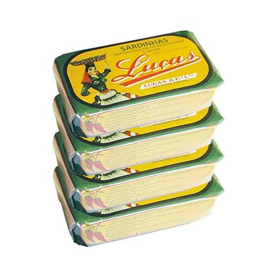 Luas Portuguese Sardines in Olive Oil and Pri-Pri - Product of Portugal - Pack of Four 4.23oz Cans