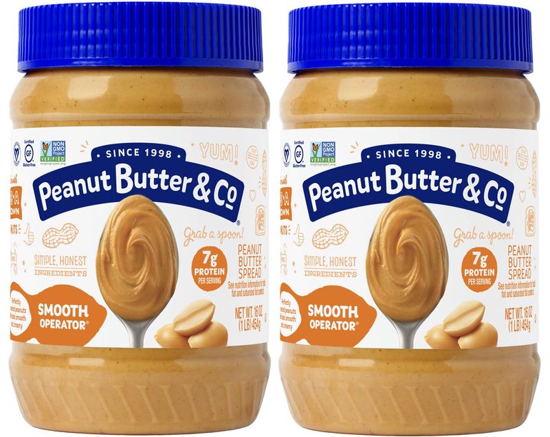 Peanut Butter &amp; Co. Smooth Operator Peanut Butter, Non-GMO Project Verified, Gluten Free, Vegan, 16 Ounce (Pack of 2)