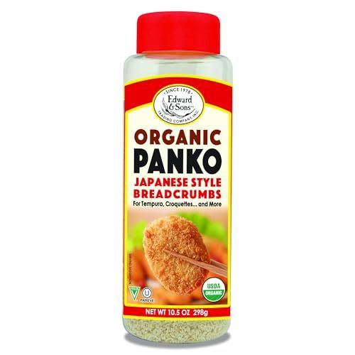 Edward &amp; Son&#39;s Organic Japanese Style Panko Breadcrumbs - Panko Crumbs Organic, Perfect for Breading, Low Sodium, USDA Organic - 10.5 Oz (Pack of 6)