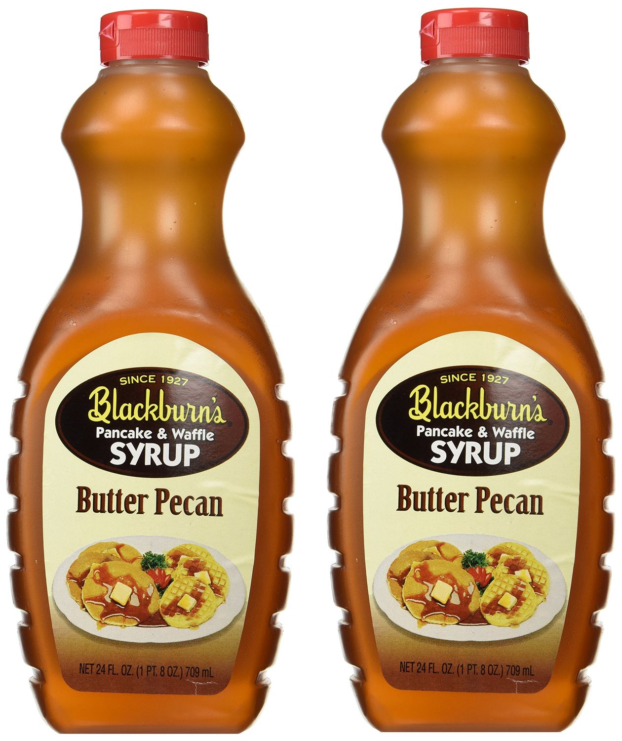 Blackburn&#39;s Pancake &amp; Waffle Syrup, Butter Pecan Flavor, 24 Oz. (Pack of 2) (Butter Pecan)