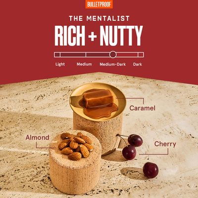 Bulletproof The Mentalist Medium-Dark Roast Whole Bean Coffee, 12 Ounces, 100% Arabica Coffee Sourced from Central and South America