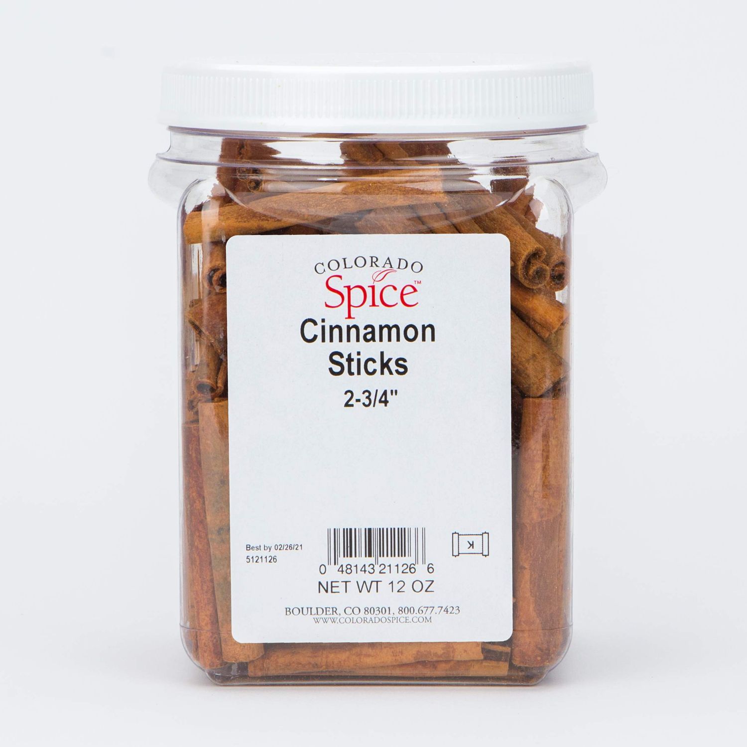 Colorado Spice Cinnamon, Whole Sticks 2-3/4, 12 Ounce Jar