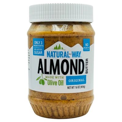 Natural Way Almond Butter, Original, (1) 16 Ounce Jar - Made with Olive Oil, No Hydrogenated Oils, Non-GMO, Gluten Free