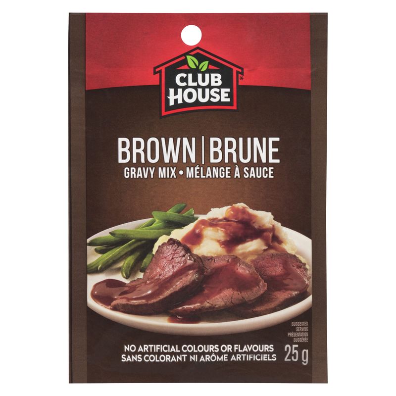 Club House Brown Gravy Mix, No Artificial Colours or Flavours, No MSG Added, Perfect for Holiday Roast, Meatloaf or Served on Side Dishes like Mashed Potatoes, Stuffing, and Noodles, 25g