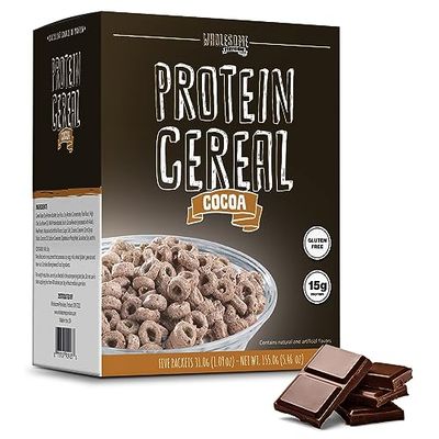 Protein Cereal, Low Carb Cereal, High Protein Cereal, 15g Protein, 5g Net Carbs, High Performance Cereal, 5 Individual Macro-Controlled Packages (Cocoa)