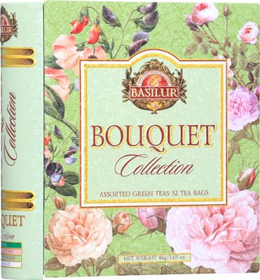 Tea Book Collection - Premium Green Tea Bouquet Assorted - 32 tea bags