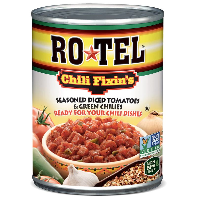 ROTEL Chili Fixin&#39;s Seasoned Diced Tomatoes and Green Chilies, 10 oz. (Pack of 12)