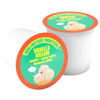 Java Factory Coffee Pods Vanilla Flavored Coffee Compatible with K Cup Brewers Including 2.0, Vanilla Dream, 40 Count