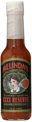 Melindas Special Reserve XXXXtra Habanero Hot Sauce - Gourmet Spicy Habanero Sauce - Made with Aged Habanero Peppers, Carrot, Onion &amp; Garlic - Keto, Kosher, Vegan, Gluten Free Hot Sauce - 5oz, 1 Pack