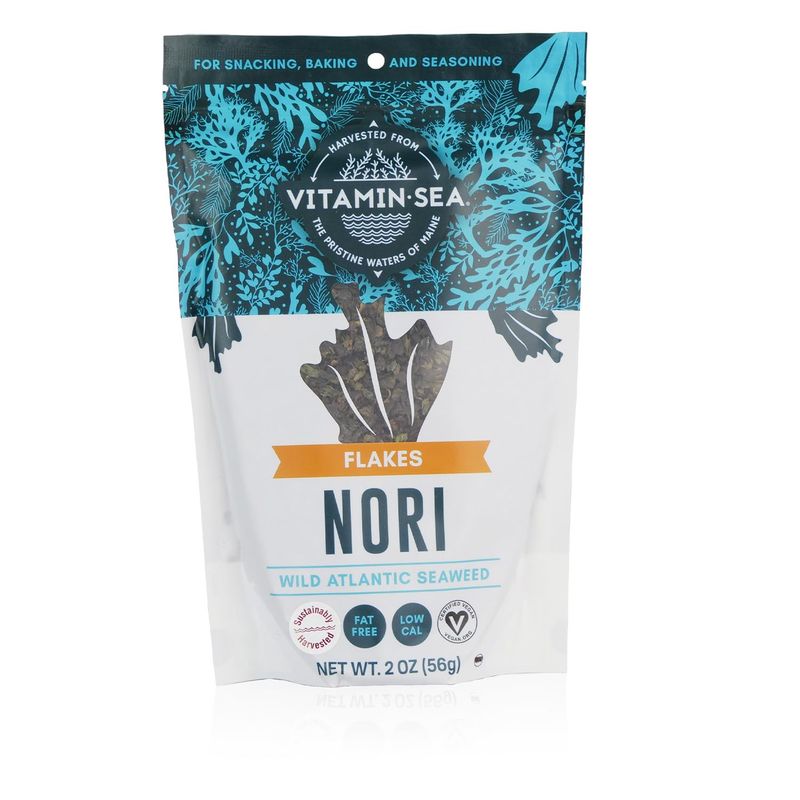 VITAMINSEA Nori Dried Seaweed | Vegan Certified Wild North Atlantic Nori Laver | Perfect for Thyroid Support | Rich in Iodine, Calcium, Iron, Vitamin C, B Complex &amp; More | Flakes (2 oz)