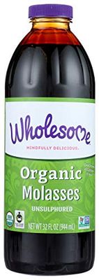 Wholesome Sweeteners 32-Ounces Organic Molasses, Fair Trade, Non GMO, Gluten Free &amp; Vegan, Perfect for cookies, glazing and more, 1 Pack