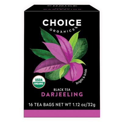 Choice Organics - Organic Darjeeling Tea (1 Pack) - Fair Trade - Compostable - Contains Caffeine - 16 Organic Black Tea Bags