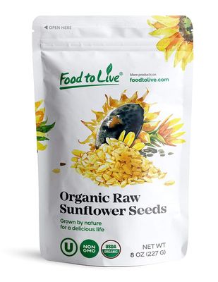 Food to Live - Organic Sunflower Seeds, 8 Ounces - Hulled, Raw, Non-GMO, Dried Kernels, Unsalted, Kosher, Vegan, Keto, Paleo, Sirtfood, Bulk