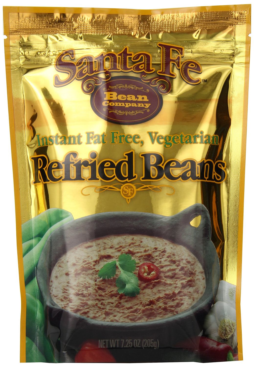 Santa Fe Bean Company Instant Fat Free Vegetarian Refried Beans 7.25-Ounce (Pack of 8) Instant Vegetarian Refried Beans; All Natural; High in Fiber; Fat Free; Gluten-Free