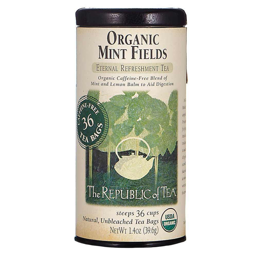 The Republic of Tea, Organic Herbal Mint Fields Tea, 36 Tea Bag Tin