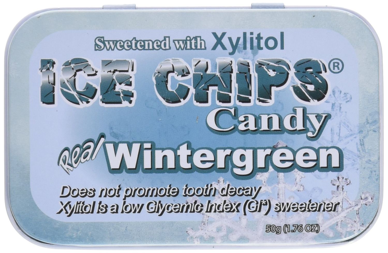 ICE CHIPS Candy Hand Crafted Tin, Wintergreen, 1.76 Ounce