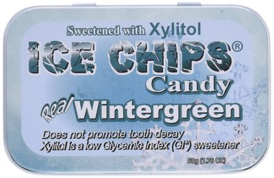 ICE CHIPS Candy Hand Crafted Tin, Wintergreen, 1.76 Ounce