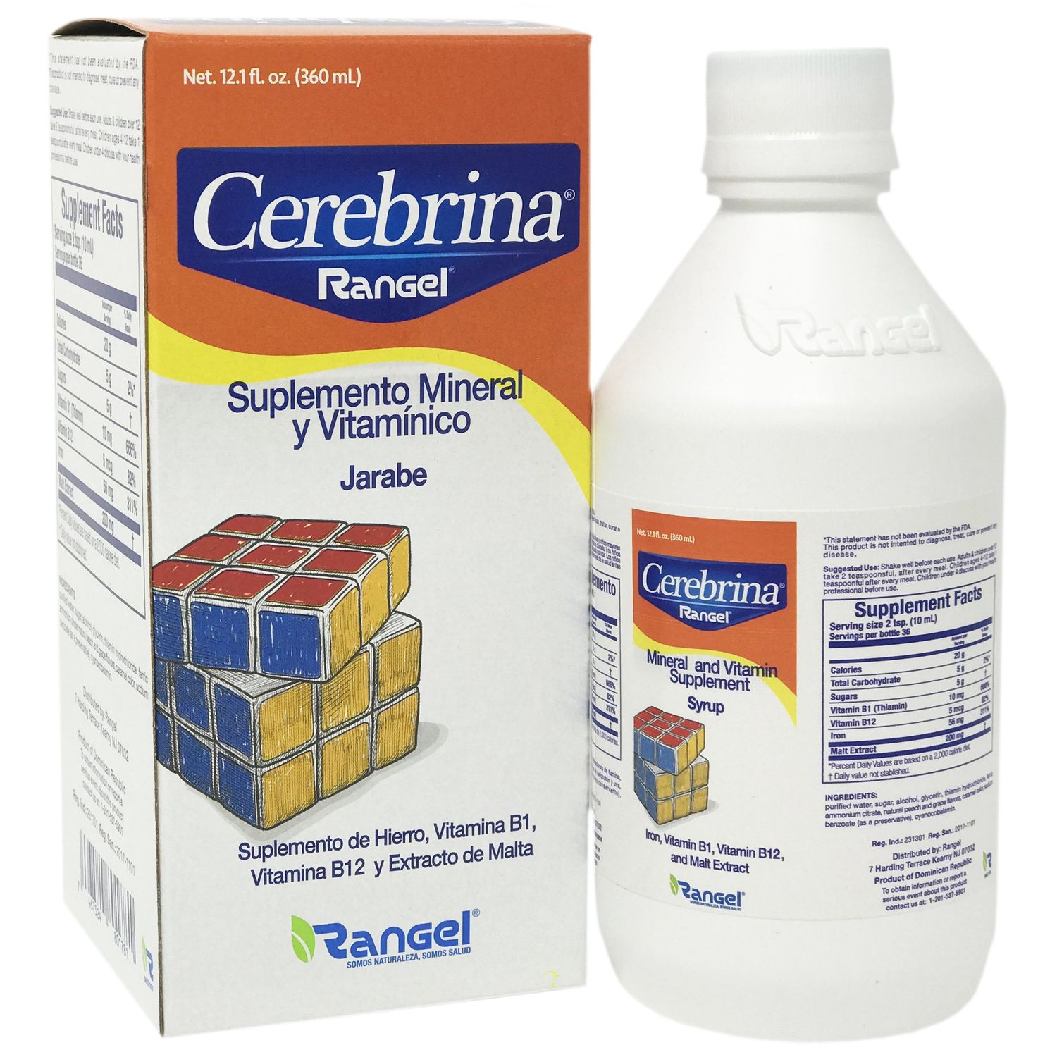 Vino Cerebrina Mineral and Vitamin Siplement Syrup - Suplemento Mineral y Vitaminico Rangel 12 OZ