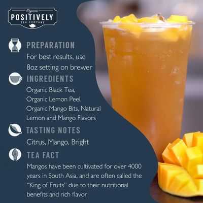 Organic Positively Tea Company, Mango Tango Black Tea, K-Cup Compatible, 24 Pods