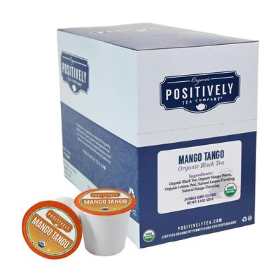 Organic Positively Tea Company, Mango Tango Black Tea, K-Cup Compatible, 24 Pods