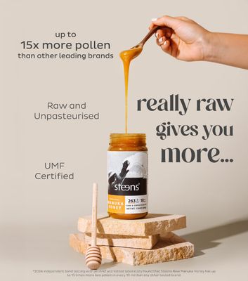 Steens Manuka Honey - MGO 263+ - Pure &amp; Raw 100% Certified UMF 10+ Manuka Honey - Bottled and Sealed in New Zealand - 17.6 oz Jar