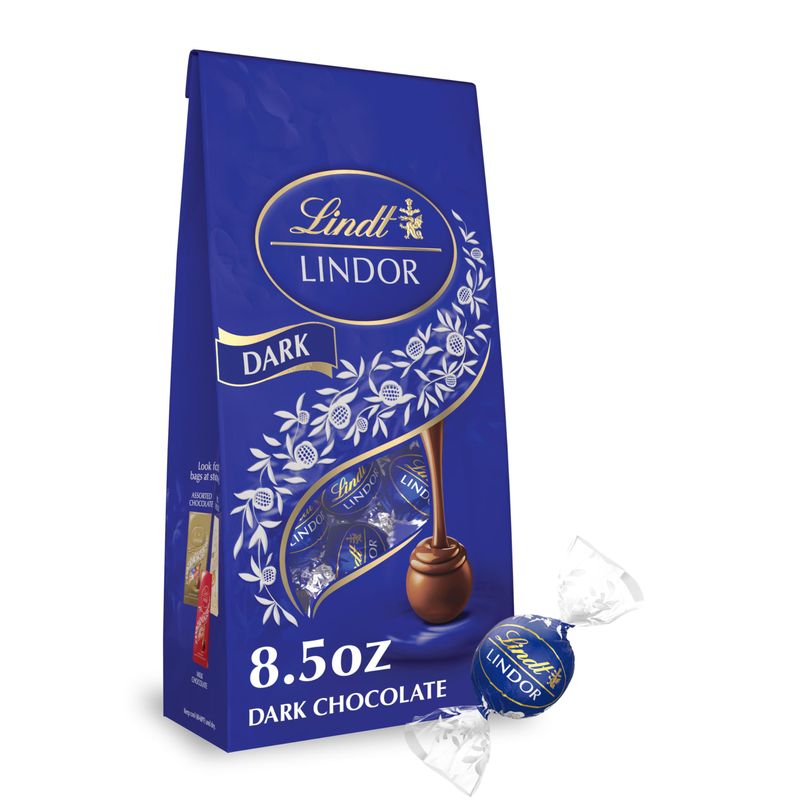 Lindt LINDOR Dark Chocolate Truffles, Dark Chocolate Candy with Smooth, Melting Truffle Center, 8.5 oz. Bag (6 Pack)