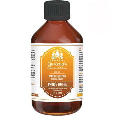 Gusteau&#39;s - Prince Toffee Flavor Bakery Emulsion, 4 fl oz (100ml) Alcohol Free, Sugar Free, Kosher (Prince Toffee)