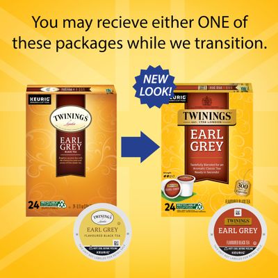 Twinings Earl Grey Black Tea K-Cup Pods for Keurig, 24 Count (Pack of 2), Flavoured with Citrus and Bergamot, Caffeinated, Enjoy Hot or Iced