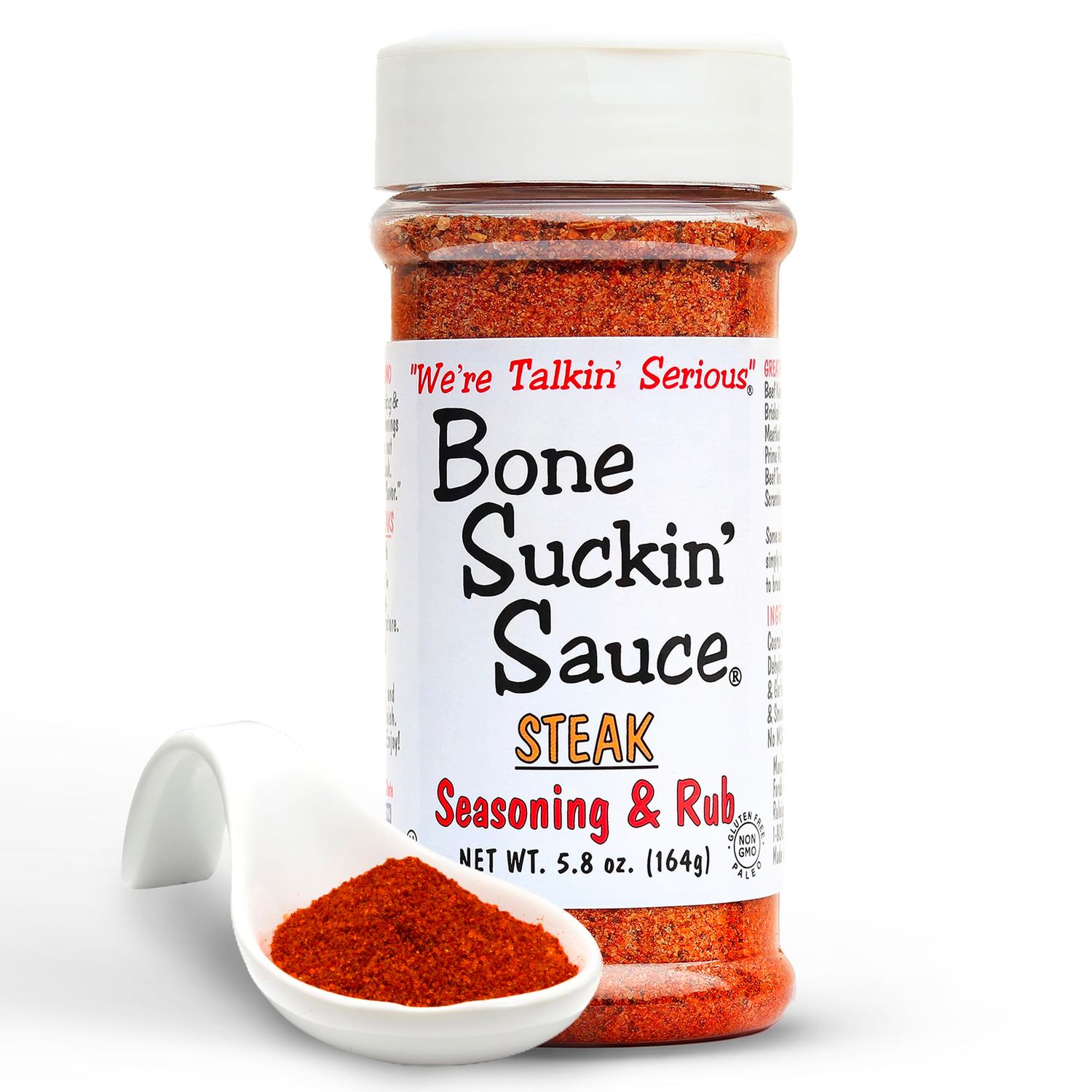 Bone Suckin&#39; Steak Seasoning &amp; Rub, 5.8 Oz - Grilling Rub, Dry Beef Rub, For Oven, Grilling &amp; Pan Searing - Gluten-Free, Non-GMO, Sugar Free,Kosher, For: Meats &amp; Veggies No Anti Caking Agent &amp; No Msg!