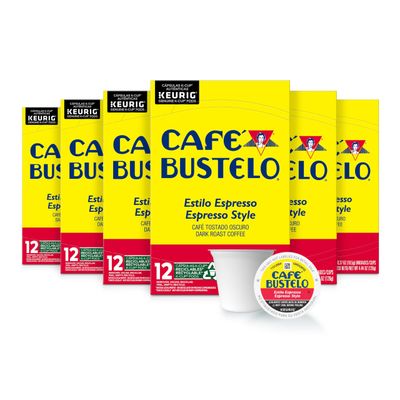 Caf Bustelo Espresso Style Dark Roast Coffee, 72 Count Keurig K-Cup Pods