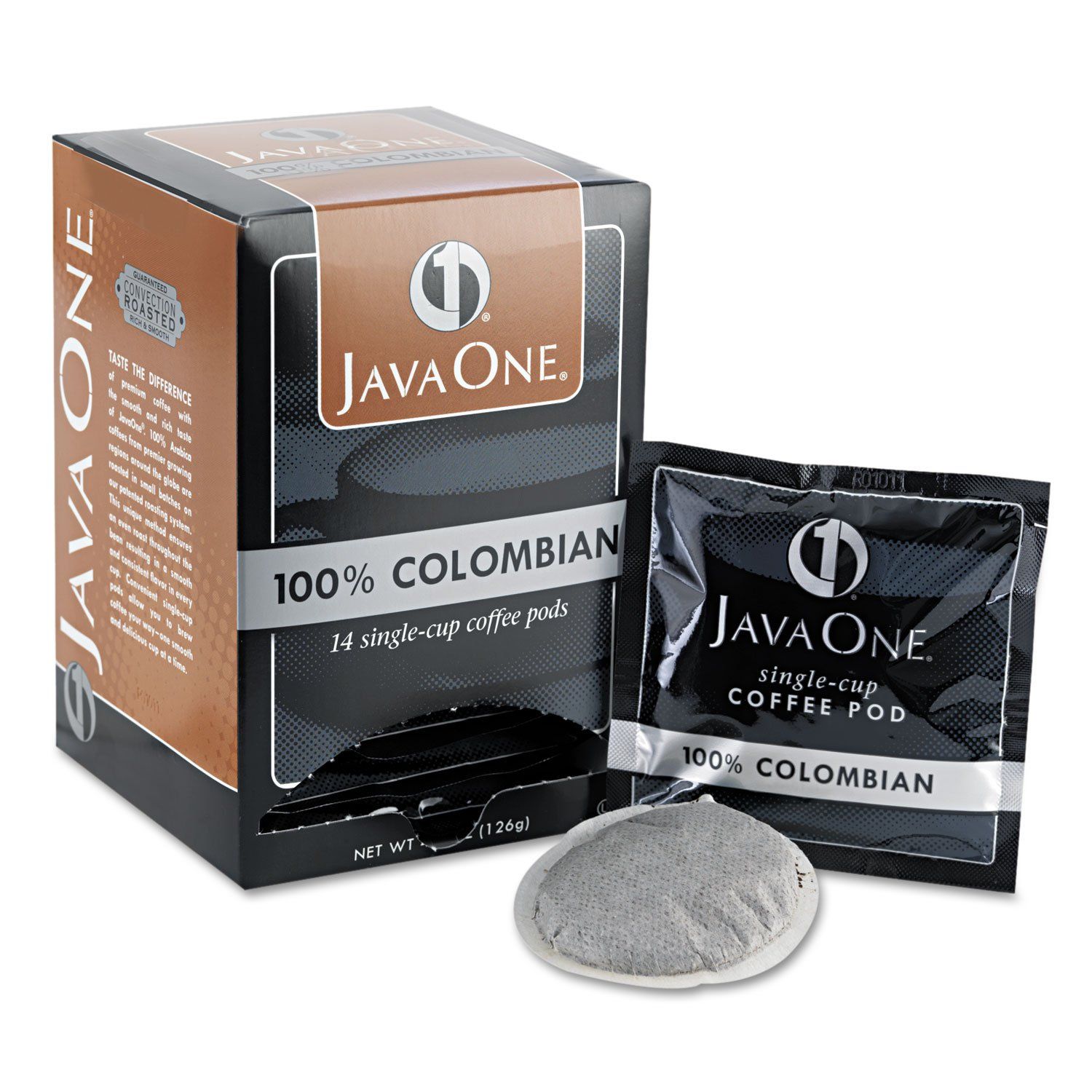 Java One Coffee Pods, Colombian Supremo, Single Cup, 14/box