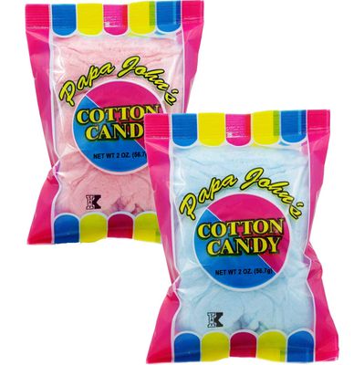 Fruidles Cotton Candy Blue and Pink Party Flavors Supplies Birthday Treats for Kids, Kosher, 2oz Bag (2-Pack)