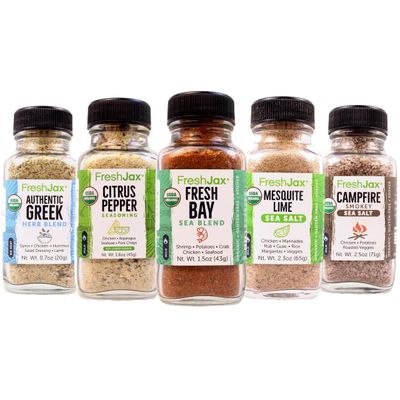 FreshJax Chicken Seasoning Gift Set | 5 Sampler Sized Organic Spices and Seasonings | Grilling Christmas Gifts for Men, Dads, Father | Gourmet Seasoning Set Packed in a Giftable Box