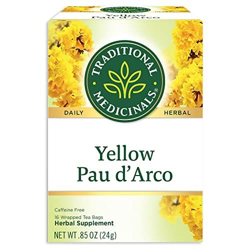 Traditional Medicinals Yellow Pau dArco Herbal Tea, Contributes to a Healthy You, (Pack of 2) - 32 Tea Bags Total